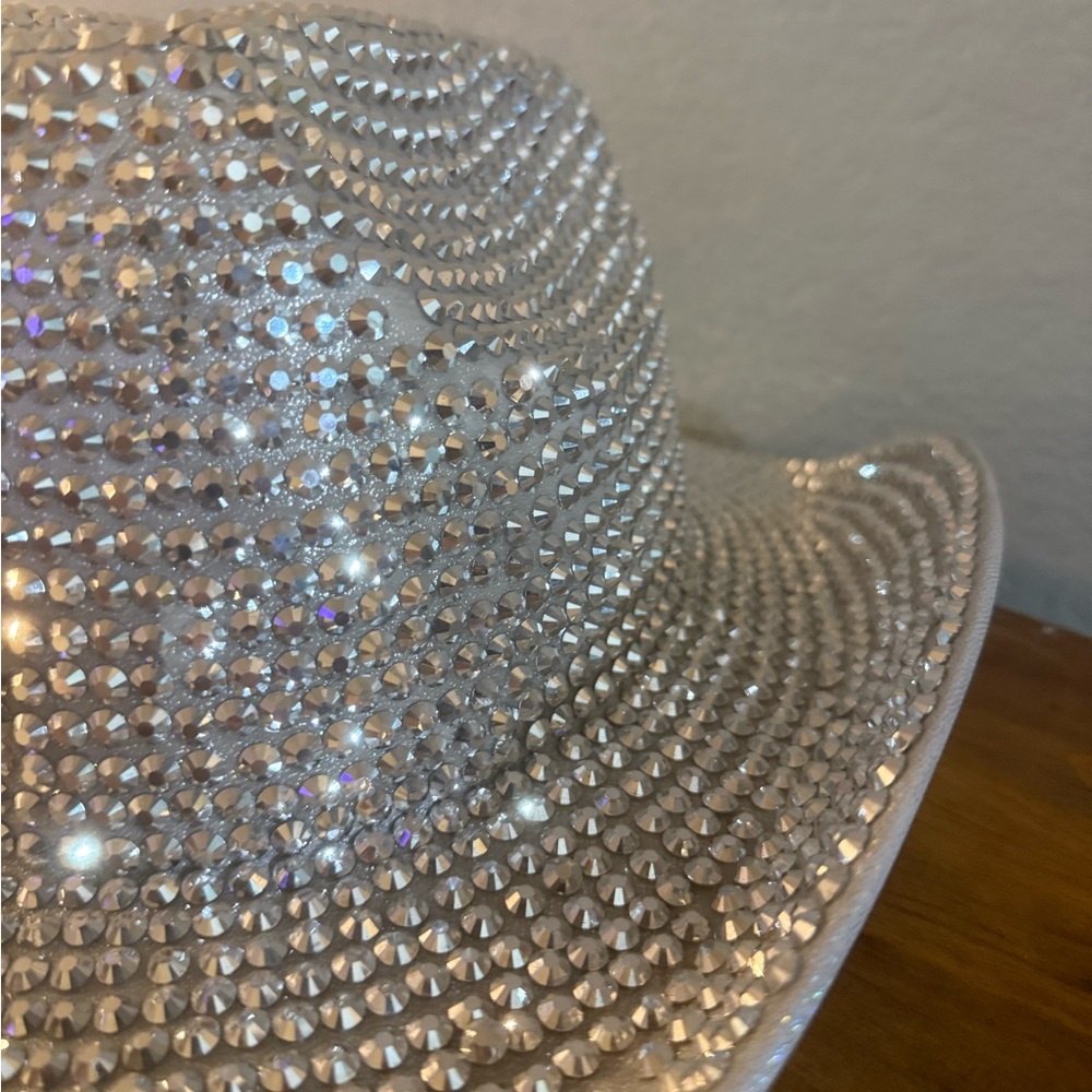 Sparkling Silver Rhinestone Hat - Picture 5 of 7